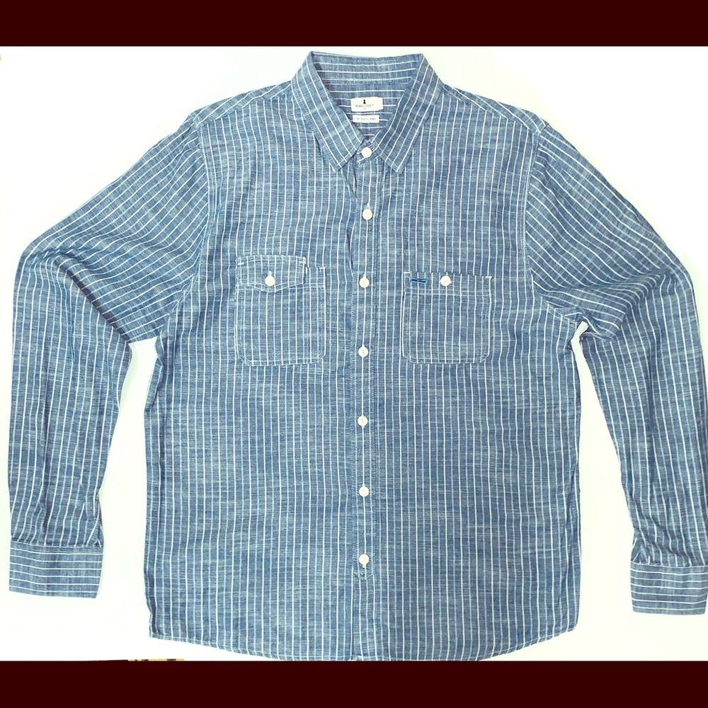 Button Up collared shirt with vertical stripes